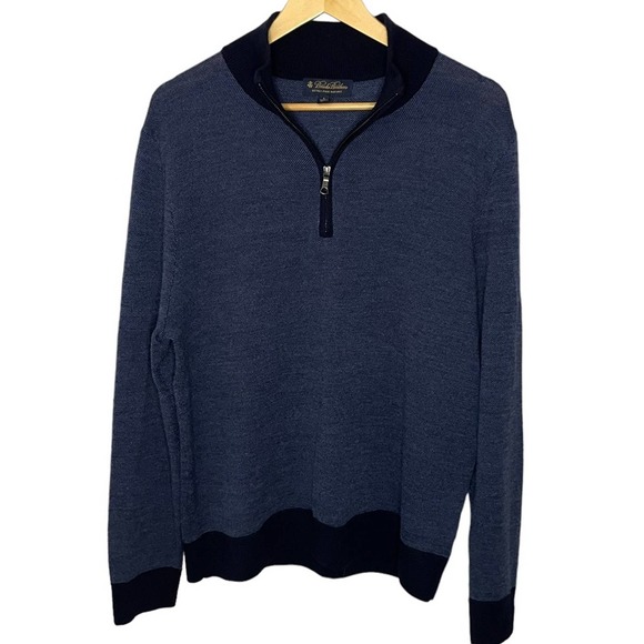 Brooks Brothers Other - Brooks Brothers Extra Fine Merino Wool 1/4 Zip Pullover Sweater Size Large
